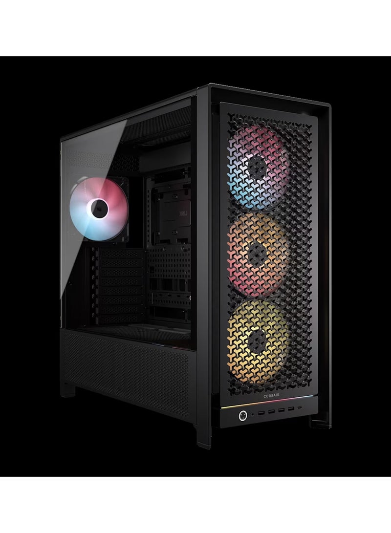 CORSAIR FRAME 5000D RS ARGB High-Airflow Mid-Tower PC Case, Modular Steel & Tempered Glass Chassis, 4x RS140 ARGB Fans, RapidRoute 2.0 Cable Management, Vertical GPU Mount Option, USB 3.2 Gen1 Type-A & Gen2 Type-C Front I/O, Black | CC-9011309-WW black - Image 1