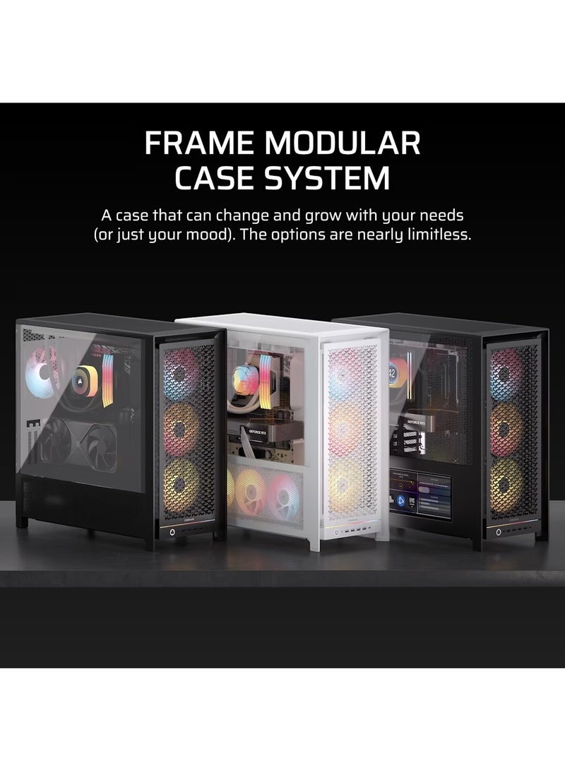 CORSAIR FRAME 5000D RS ARGB High-Airflow Mid-Tower PC Case, Modular Steel & Tempered Glass Chassis, 4x RS140 ARGB Fans, RapidRoute 2.0 Cable Management, Vertical GPU Mount Option, USB 3.2 Gen1 Type-A & Gen2 Type-C Front I/O, Black | CC-9011309-WW black - Image 3