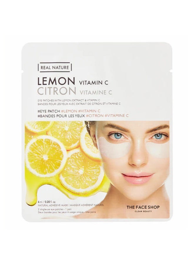THE FACE SHOP Real Nature Eye Patches|| With Lemon Extract And Vitamin C|| To Lighten white