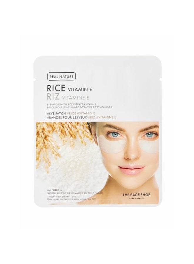 THE FACE SHOP Real Nature Rice And Vitamin E Eye Patches white
