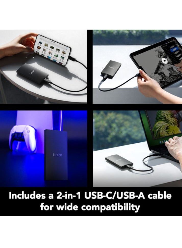 Lexar SL300 1TB Portable External SSD, USB 3.2 Gen 2x2, Up to 1050MB/s Read, Up to 1000MB/s Write (LSL300001T-RNBNG) - Image 3