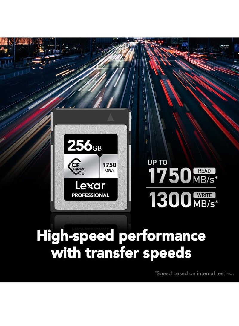 Lexar 256GB Professional CFexpress Type B Silver Series Memory Card - Image 2