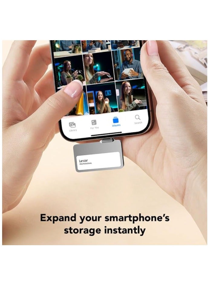 Lexar Professional Go Portable SSD, Supports Apple ProRes, Up to 1050MB/s Read & 1000MB/s Write, USB 3.2 Gen 2, Rugged, Compatible with iPhone 15 Series, Smartphones, PC & Mac (LSL400X002T-RNSNU) 2 TB - Image 1