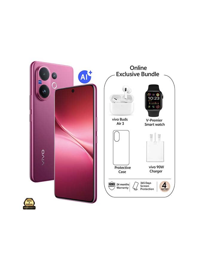 vivo V60 AI Dual SIM 5G Berry Purple 12GB RAM 256GB With Exclusive Gifts - Vivo Bud Air 3, Smart Watch, 90W Charger And 24 Months Warranty + 1 Year Screen Replacement - Middle East Version - Image 1