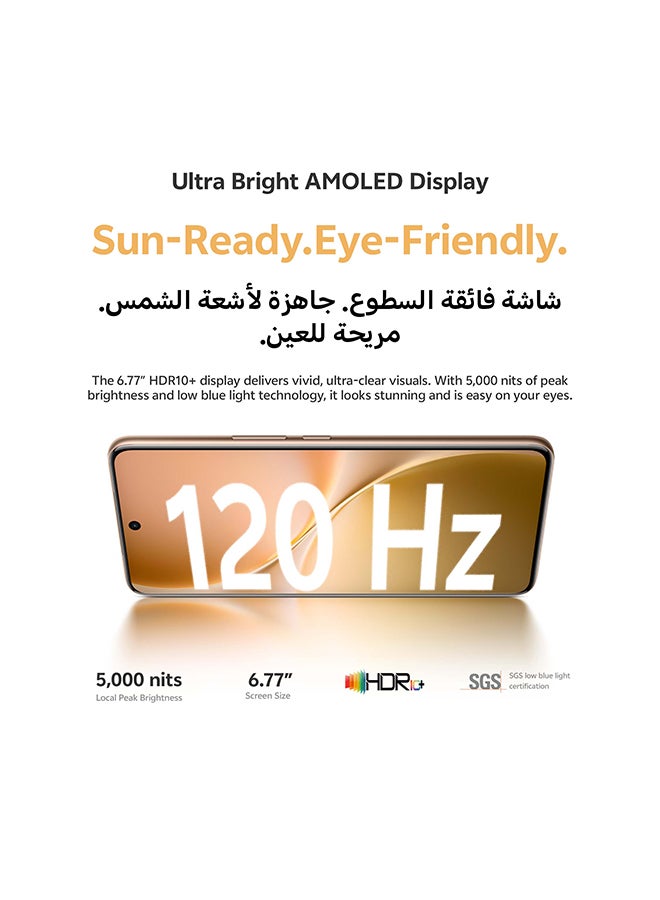 فيفو V60 AI ثنائي الشريحة 5G ذهب صحراوي 12GB RAM 256GB مع هدايا حصرية - Vivo Bud Air 3، ساعة ذكية، شاحن 90W وضمان 24 شهر + 1 سنة استبدال الشاشة - نسخة الشرق الأوسط - Image 5