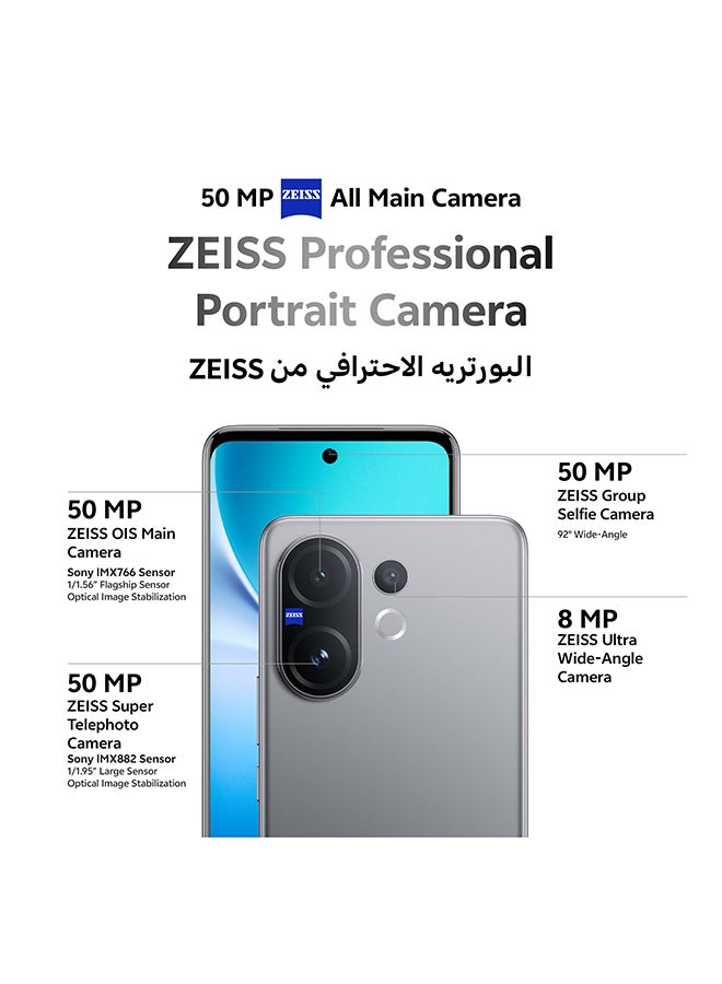 فيفو V60 AI ثنائي الشريحة 5G رمادي ضبابي 12GB RAM 256GB مع هدايا حصرية - Vivo Bud Air 3 ، ساعة ذكية ، شاحن 90W وضمان 24 شهر + 1 سنة استبدال الشاشة - نسخة الشرق الأوسط - Image 2