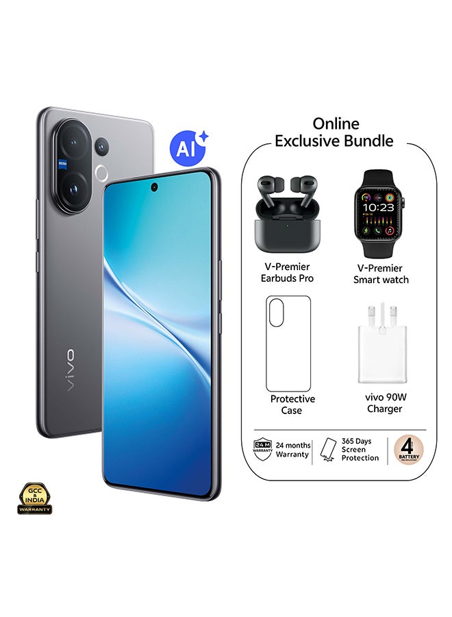 vivo V60 AI Dual SIM 5G Mist Gray 12GB RAM 512GB With Exclusive Gifts - Earbuds Pro, Smart Watch, 90W Charger And 24 Months Warranty + 1 Year Screen Replacement - Middle East Version - Image 1