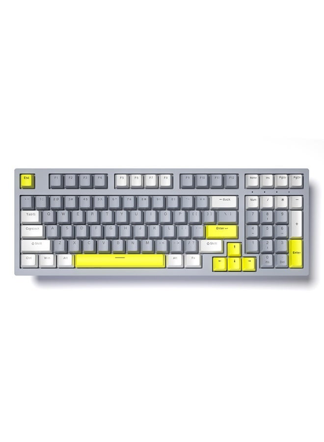 Arabest Gaming Keyboard With Mouse Set Gray and Yellow