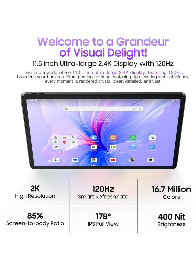Blackview MEGA 1 Tablet 11.5 inch 2.4K 120Hz Display 12GB 256GB 8800mAh 50MP+13MP Camera 33W Fast Charging Pad - Image 3