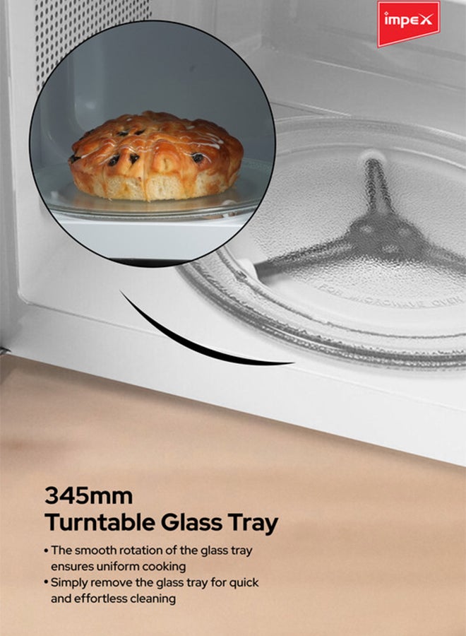 Impex Digital Microwave Oven | Large Capacity Oven | 12 Preset Menus, 10 Power Levels | Turnable Glass Tray | Cooking Completion Alert | 99 Minutes Cooking Timer | 1400W Grill & 1000W Output Power - 42 L 1400 W MO8142DGB Silver And Black - Image 5