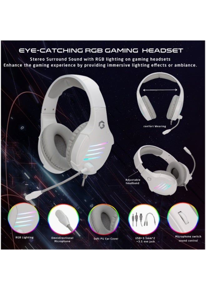 GAMEON Renewed - VIPER XA All In One Artic Series Gaming Bundle Mechanical Keyboard Headset Mouse And Mousepad White - Image 4