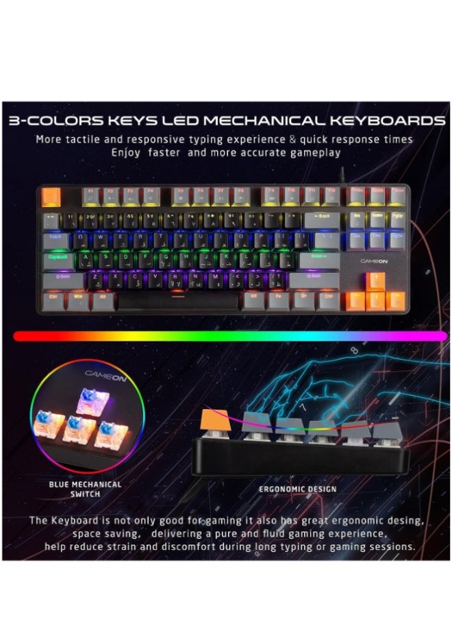 GAMEON Renewed - VIPER X All In One Gaming Bundle Mechanical Keyboard Headset Mouse and Mousepad Multicolour - Image 3
