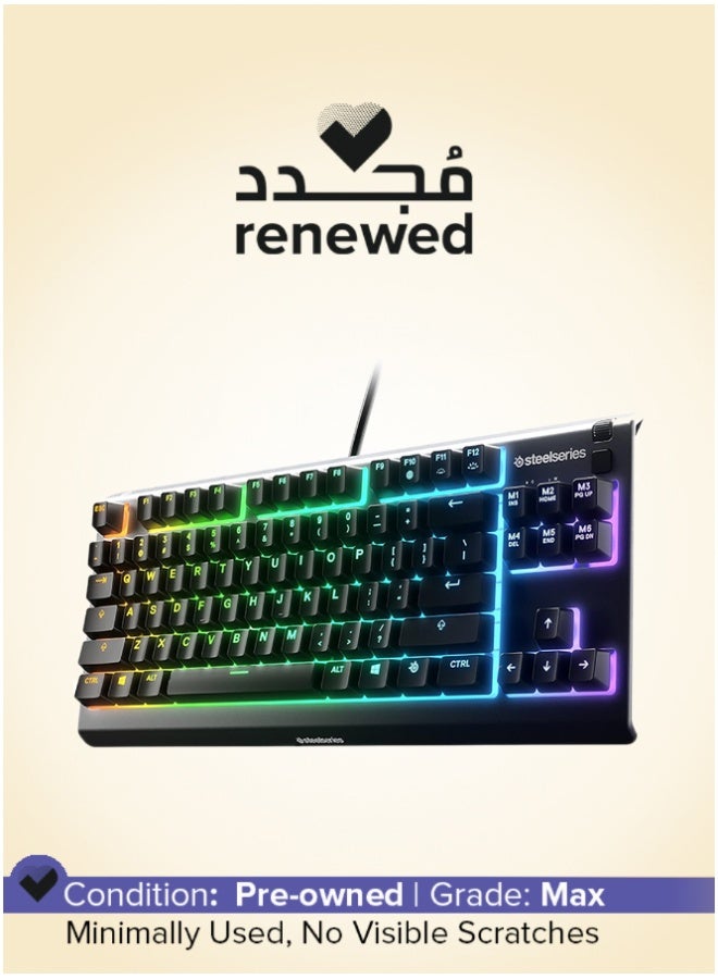 steelseries Renewed - Apex 3 TKL Water Resistant Quiet Tenkeyless Keyboard with RGB Lighting - Image 1