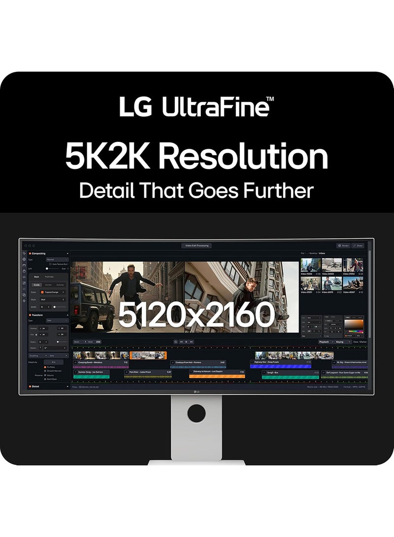 LG 40 inch UltraWide Monitor, Nano IPS Black Display, 5K2K Resolution, 120Hz Refresh Rate, 5ms (GtG) Response Time, AMD FreeSync Premium, Super Resolution+, 40U990A-W white - Image 3