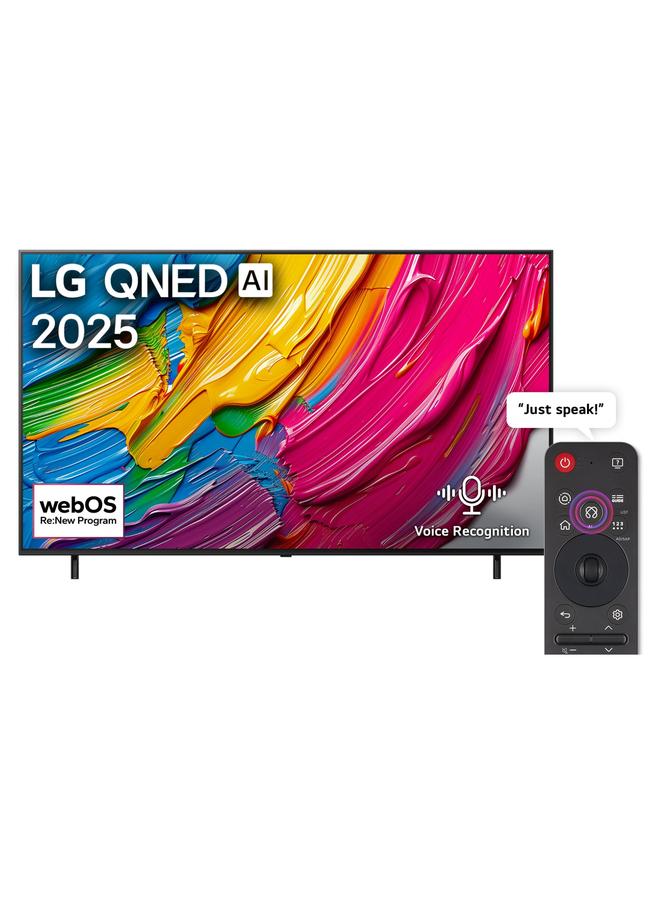 65 inch LG QNED AI QNED80 4K Smart TV, 60Hz, AI Magic Remote, HDR10, Operating System WebOS25, α7 AI Processor 4K Gen8, Model Year 2025, 2 Year Warranty, 65QNED80A6A Black