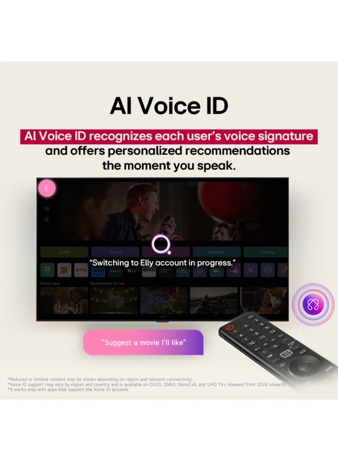 LG 43 inch UHD AI UA80 4K Smart TV, 60Hz, AI Voice ID AI Search HDR10 Pro Home Hub WebOS25, Model Year 2025, 2 Year Warranty 43UA80006LC Black - Image 4