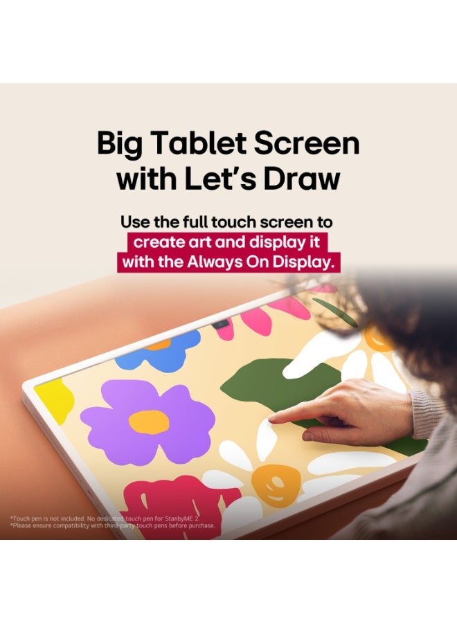 إل جي StanbyMe 2 Private Screen 27" Moving Smart Touch Screen, WebOS, 60Hz, Model Year 2025, 2 Year Warranty - 27LX6TDGA White - Image 4