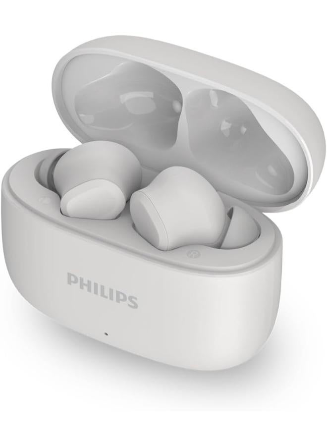 فيليبس True wireless Bluetooth Earphones,10mm Drivers, Dynamic bass, 24 hours Play Time, IPX4, Clear Calls white - Image 1