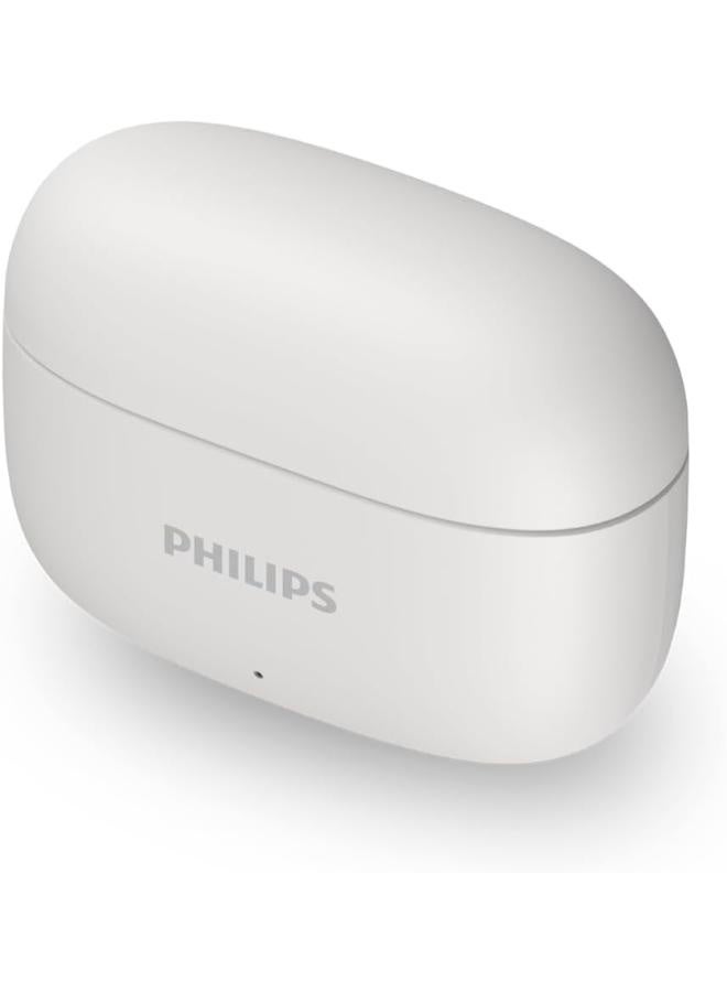 فيليبس True wireless Bluetooth Earphones,10mm Drivers, Dynamic bass, 24 hours Play Time, IPX4, Clear Calls white - Image 5