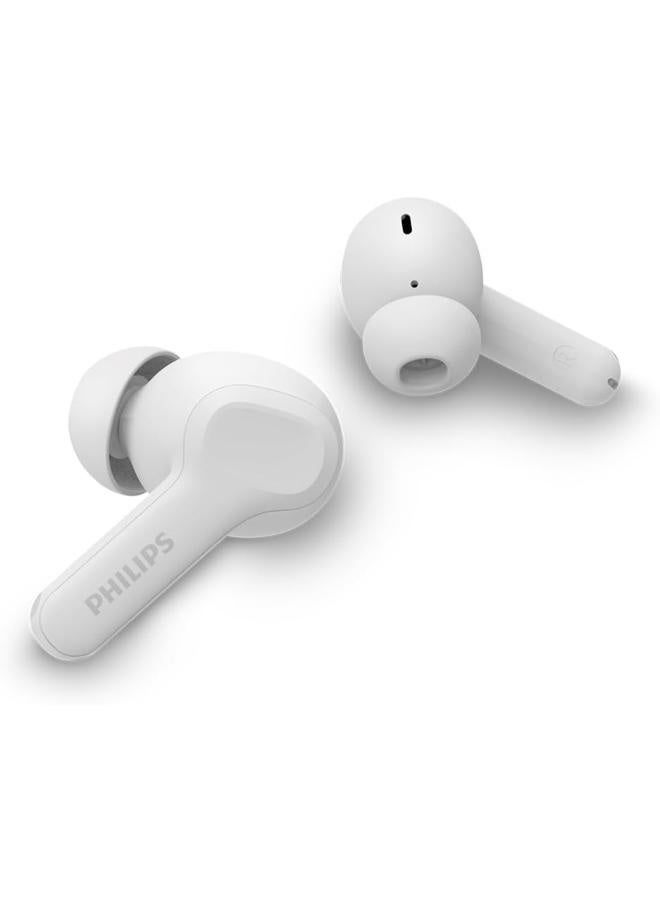 فيليبس True wireless Bluetooth Earphones,10mm Drivers, Dynamic bass, 24 hours Play Time, IPX4, Clear Calls white - Image 4