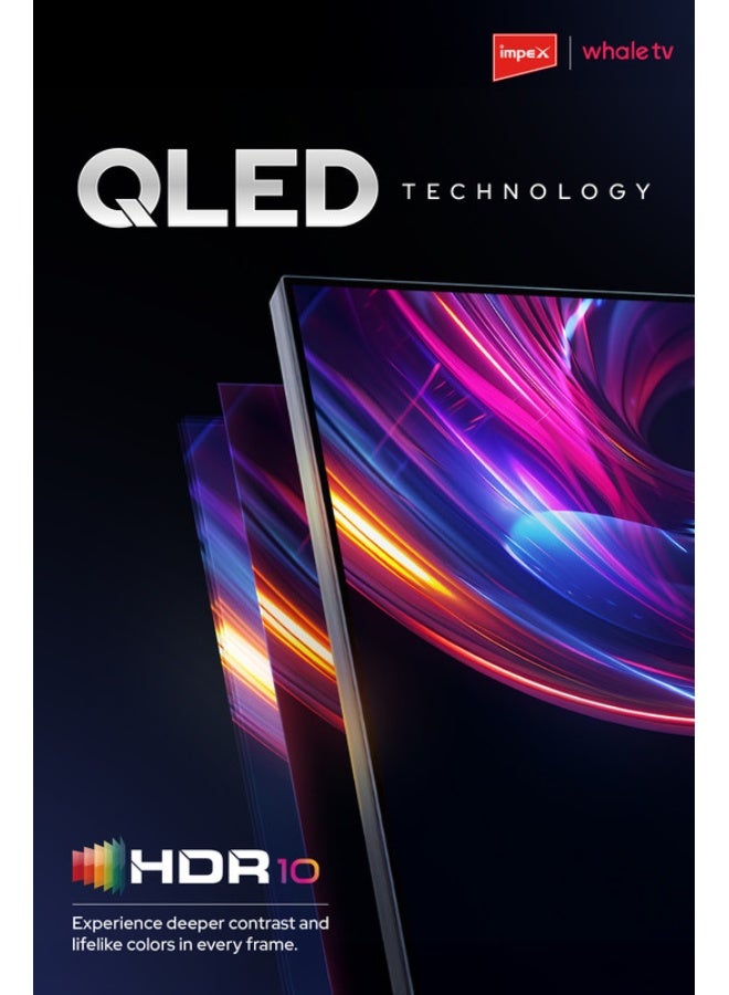 Impex 50 Inch QLED 4K UHD Smart TV (Wios50Q) | Television, AI Voice Assistant - ChatGPT | 4K Ultra HD Television| 8GB Storage, 1.5GB RAM | Netflix, YouTube, Prime, Disney+ | A+ Panel | 176° View | 100W | 2 Year Warranty Wios50Q Black - Image 4