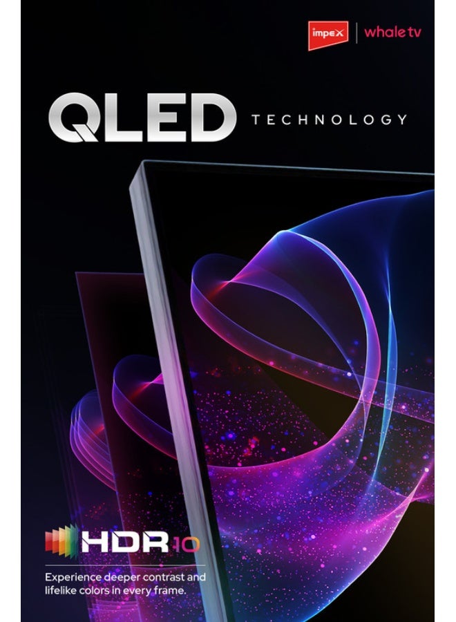 Impex 55 Inch QLED 4K UHD Smart TV (Wios55Q) | 4K Resolution Television | ChatGPT AI Voice Assistant | 2 Year Warranty | 8GB Storage, 1.5GB RAM | Netflix, Prime, YouTube | HDMI x2 | USB x2 | 110W Power | RJ45 & AV Inputs Wios55Q black - Image 4