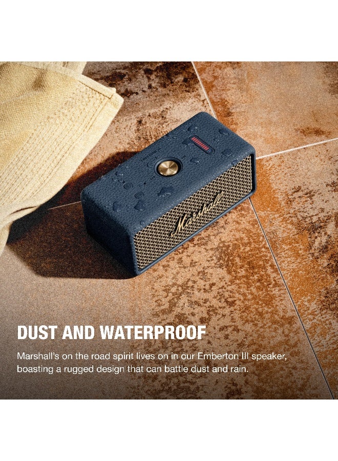 Marshall Emberton III Portable Bluetooth Speaker - Water Resistant Wireless Speaker Portable Speaker with 32+ Hours of Playtime Midnight Blue - Image 5