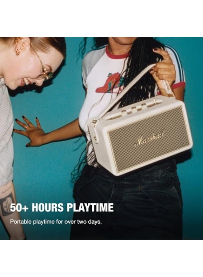 Marshall Kilburn III Bluetooth Speaker - Premium Water Resistance Portable Bluetooth Speaker & Wireless Speakers 50+ Playtime Cream - Image 2