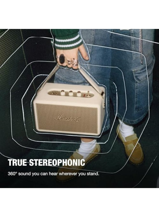 Marshall Kilburn III Bluetooth Speaker - Premium Water Resistance Portable Bluetooth Speaker & Wireless Speakers 50+ Playtime Cream - Image 3