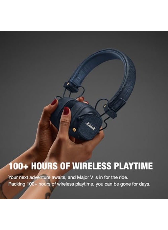 Marshall Major V Bluetooth Headphones - Foldable Bluetooth Wireless Headphones Bluetooth with 100+ Hours of Playtime Midnight Blue - Image 3