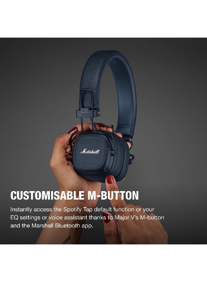 Marshall Major V Bluetooth Headphones - Foldable Bluetooth Wireless Headphones Bluetooth with 100+ Hours of Playtime Midnight Blue - Image 5
