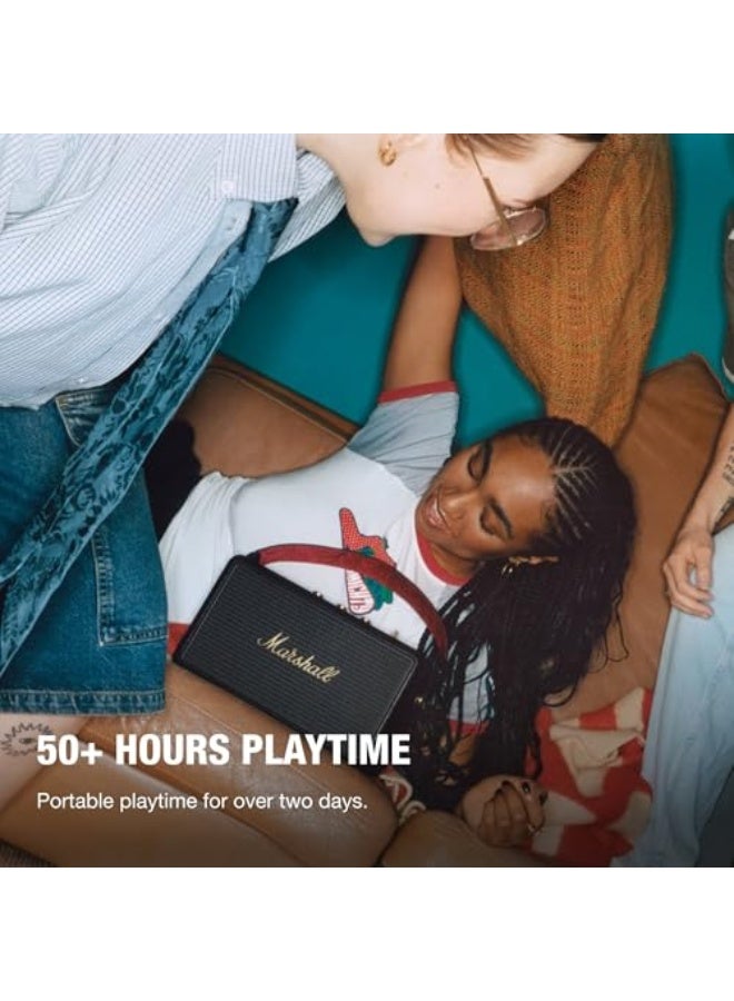 Marshall Kilburn III Bluetooth Speaker - Premium Water Resistance Portable Bluetooth Speaker & Wireless Speakers 50+ Playtime Black/Brass - Image 2