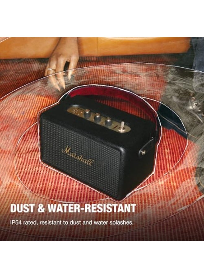 Marshall Kilburn III Bluetooth Speaker - Premium Water Resistance Portable Bluetooth Speaker & Wireless Speakers 50+ Playtime Black/Brass - Image 4