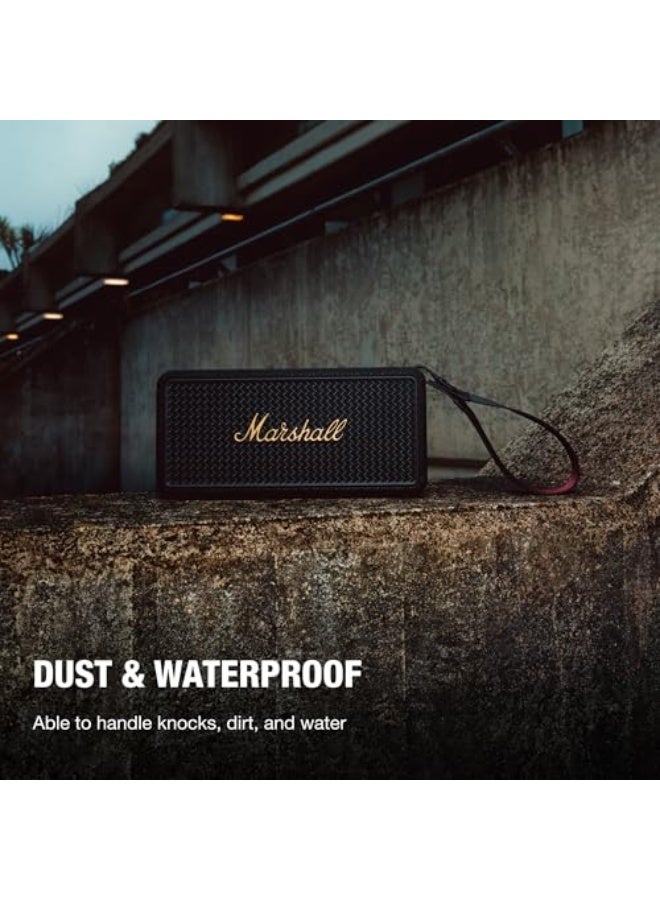 Marshall Middleton II Bluetooth Portable Speaker for Outdoor Adventures, 30+ Hours of Wireless Playtime, Waterproof IP67 60W Black/Brass - Image 4