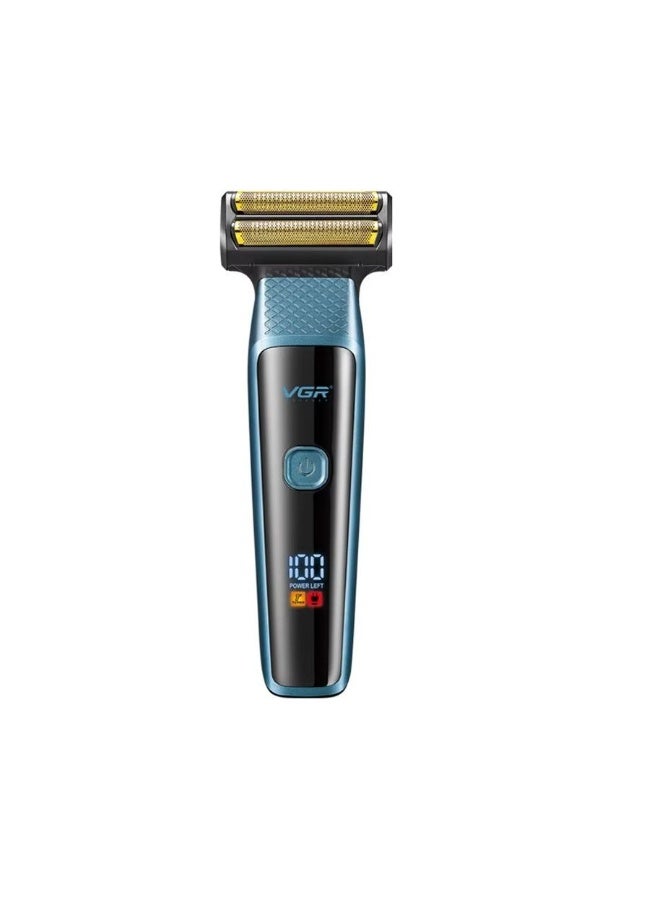 VGR Electric Shaver V‑366 – Dry Use, LED Display And Compact Design - Blue - Image 2