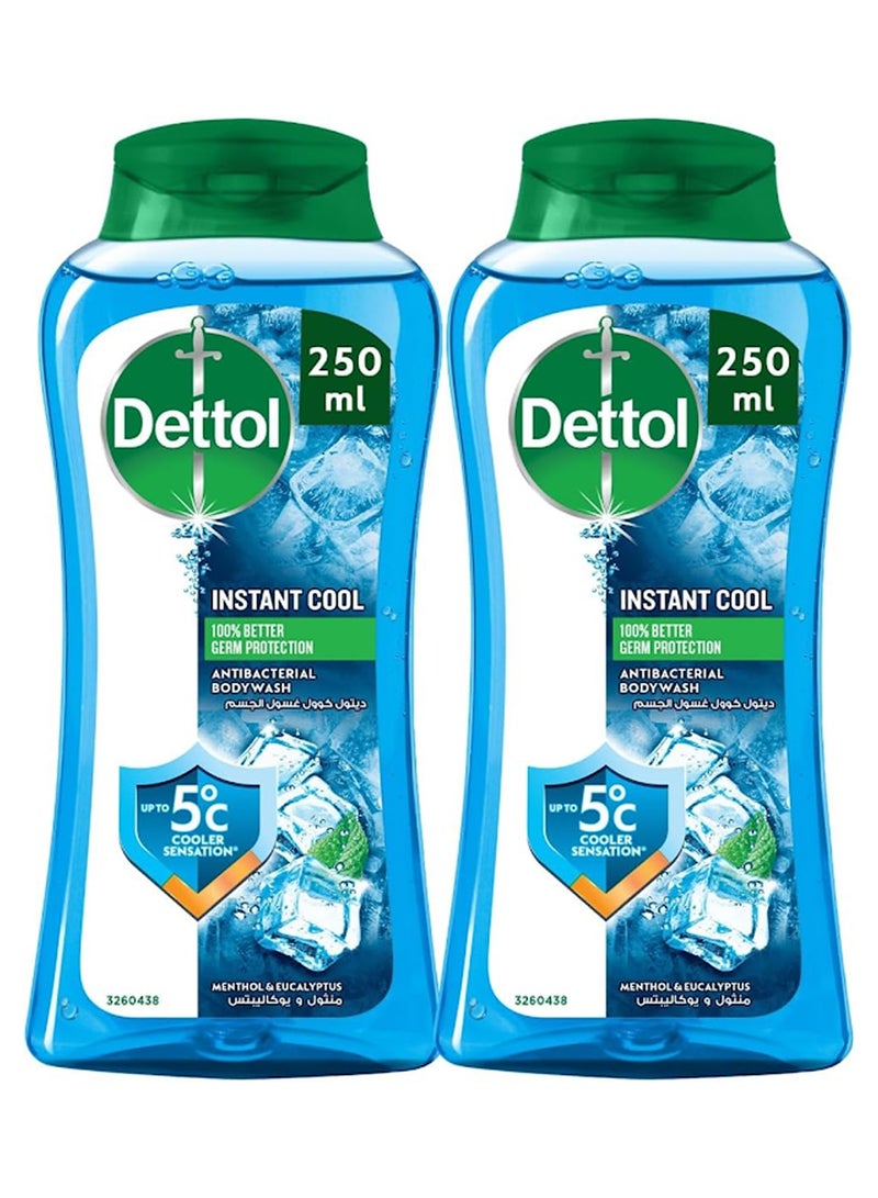 Dettol Cool Shower Gel And Body Wash Menthol With Eucalyptus Scent 2 x 250ml 250ml - Image 1