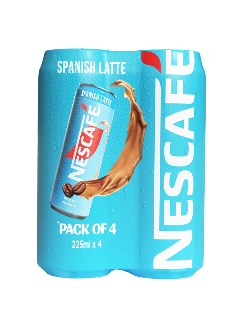 نسكافيه قهوة لاتيه إسبانية مثلجة جاهزة للسفر عبوة 4 × 225 مل - Image 4