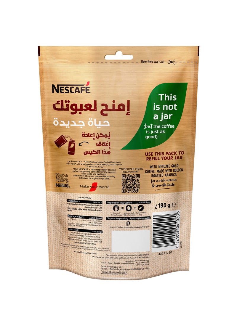Nescafe Gold Refill Pack 190g 190grams Single - Image 3