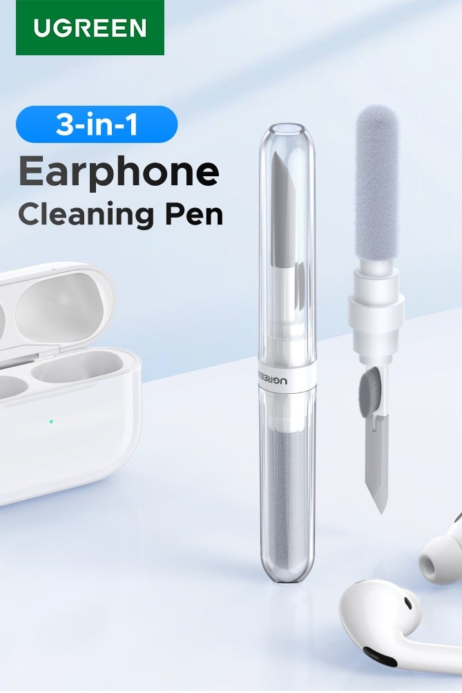 Ugreen Cleaner Kit for Airpods, Earbuds Cleaning kit for Airpods Pro, JBL, HUAWEI, Multi-Function Cleaning Tool with Brush Sponge for Wireless Earphones Case, Bluetooth Headphone, Camera, iPhone White - Image 1