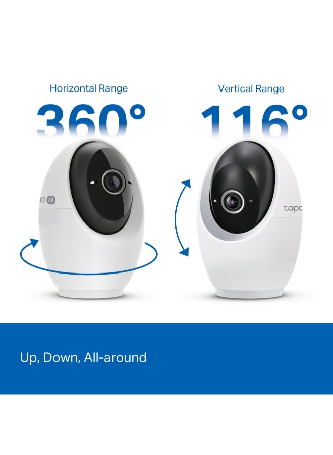 TP-LINK Tapo C260 4K 8MP Pan/Tilt AI Home Security Wi-Fi Indoor Camera |Human Face Recognition|Smart AI Detection and Notifications-Person, Pet, Vehicle. Baby Crying|Night Vision|360Â° Horizontal & 116Â° Vertical | Two-Way Audio | 5GHz & 2.4GHz Dual Bands WiFi - Image 4
