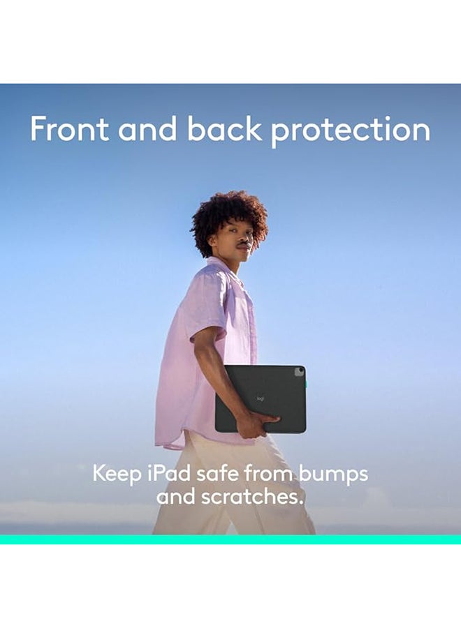 Logitech Flip Folio, Keyboard Case for iPad Pro 13-inch (M4) And iPad Air 13-inch (M2 And M3) (2024, 2025) - Protective And Stowable Bluetooth Keyboard Case, Multi-Device - Graphite - Image 4