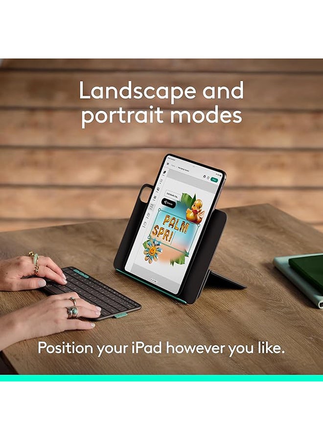 Logitech Flip Folio, Keyboard Case for iPad Pro 11-inch (M4) And iPad Air 11-inch (M2 And M3)(5th Gen - 2024) - Protective And Stowable Bluetooth Keyboard Case, Multi-Device - Graphite - Image 5