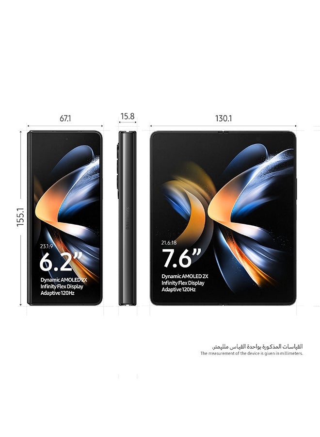 Samsung Renewed - Galaxy Z Fold 4 5G Dual SIM Phantom Black 12GB RAM 256GB - International Version - Image 2