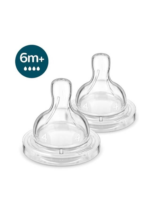 Philips Avent Anti colic Baby Teat Fast Flow 6m+ ( 2 Pack) - Image 2