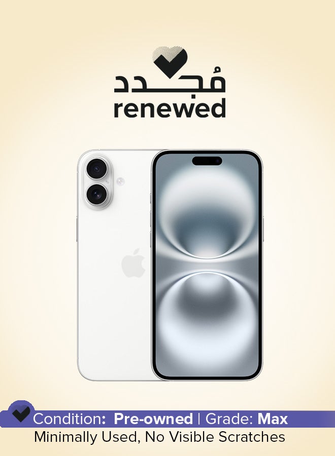 Apple Renewed - iPhone 16 Plus 256GB White 5G With FaceTime - International Version - Image 1