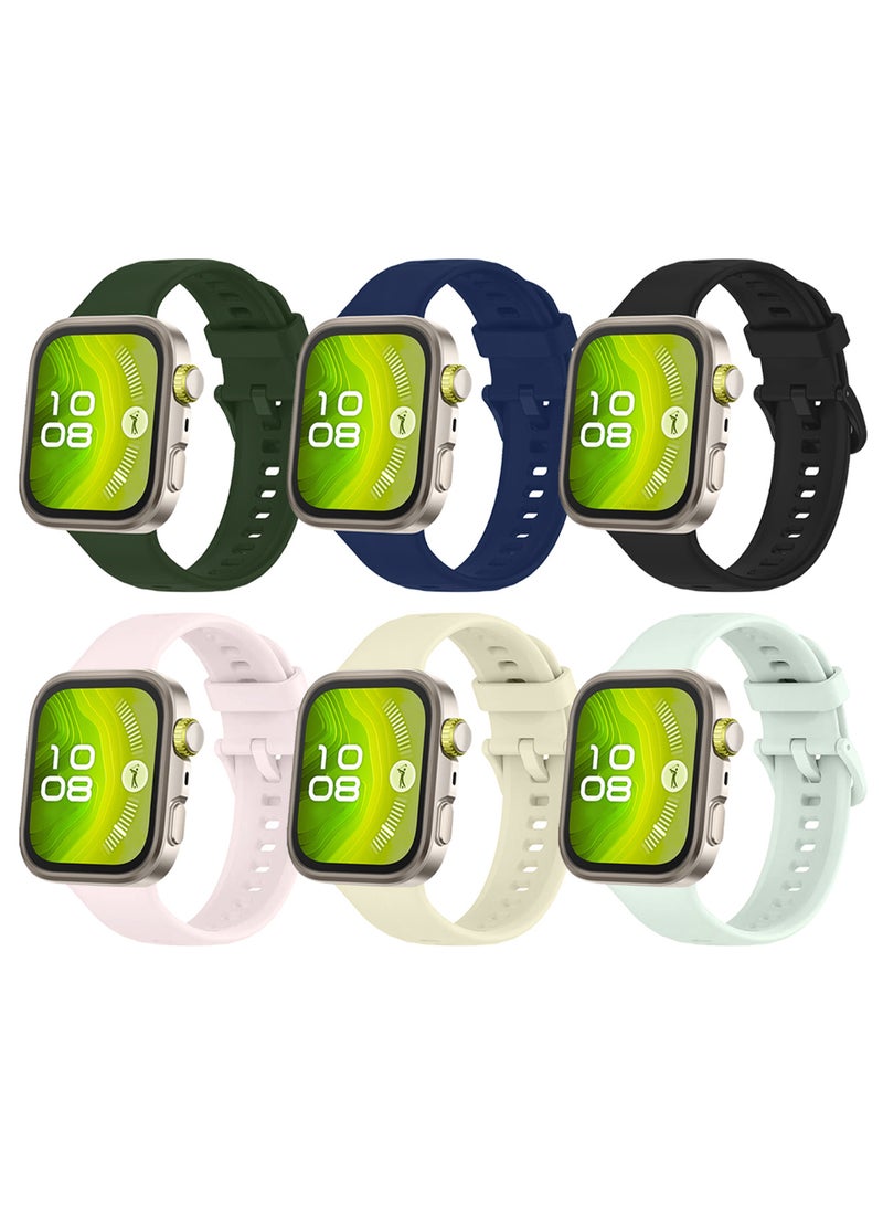 MARGOUN 6Packs Wristband for Huawei Watch Fit 3/Fit 4/Fit 4 Pro Bands, Silicone Bracelet Quick Release Arm Band, Replacement Smartwatch Band Quick Release Sport Straps - 6 Colours Multicolour-61 - Image 3