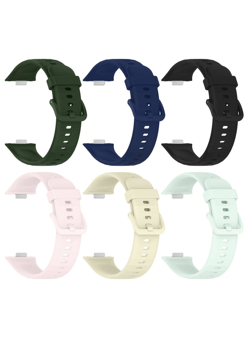 MARGOUN 6Packs Wristband for Huawei Watch Fit 3/Fit 4/Fit 4 Pro Bands, Silicone Bracelet Quick Release Arm Band, Replacement Smartwatch Band Quick Release Sport Straps - 6 Colours Multicolour-61 - Image 2