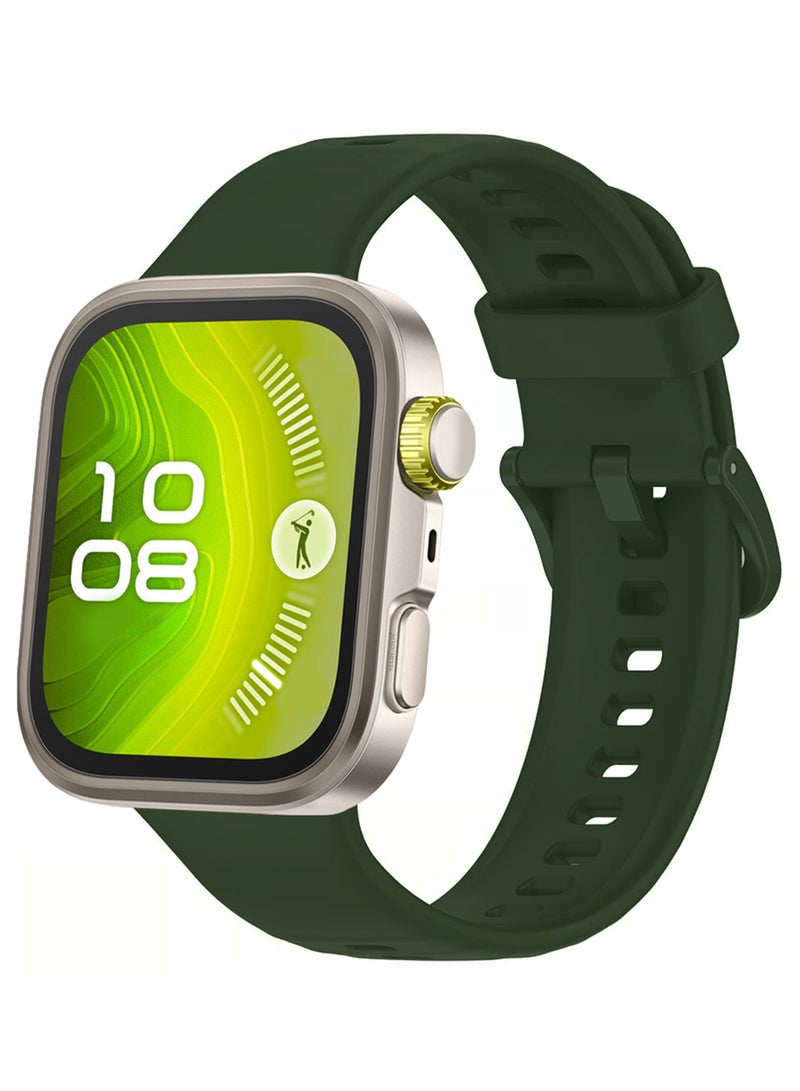 مارجون Wristband for Huawei Watch Fit 3/Fit 4/Fit 4 Pro Bands, Silicone Bracelet Quick Release Arm Band, Replacement Smartwatch Band Quick Release Sport Strap - Dark Green - Image 3