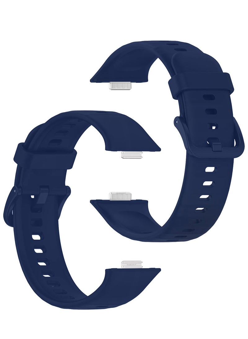 MARGOUN Wristband for Huawei Watch Fit 3/Fit 4/Fit 4 Pro Bands, Silicone Bracelet Quick Release Arm Band, Replacement Smartwatch Band Quick Release Sport Strap - Dark Blue - Image 2