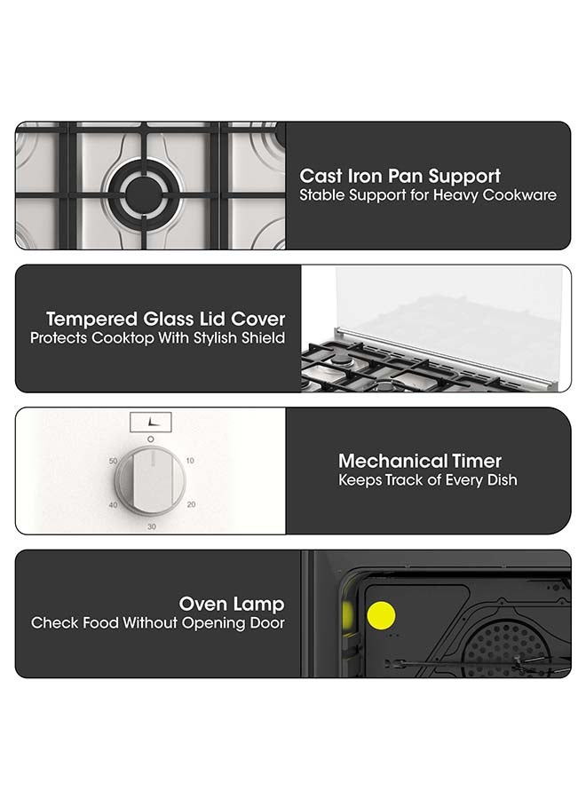 كروم موقد غاز 90x60 سم، ستانلس ستيل مطفي، زجاج مقسى مزدوج الطبقة، إشعال تلقائي، دعم مقلاة حديد زهر، جهاز فشل اللهب، أرجل قابلة للتعديل، غاز LPG 28mbar - Image 5